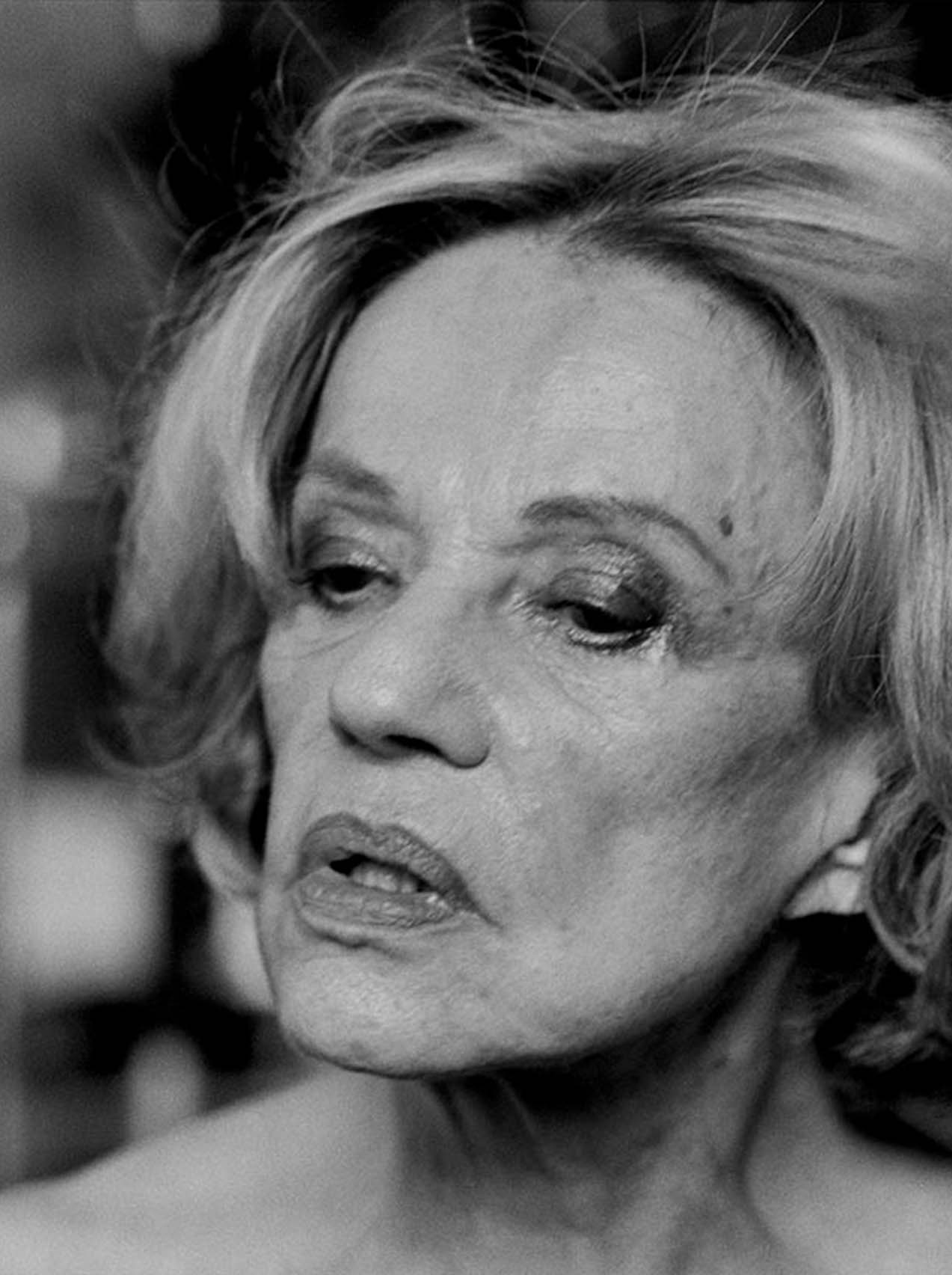 Portrait noir et blanc de Jeanne Moreau