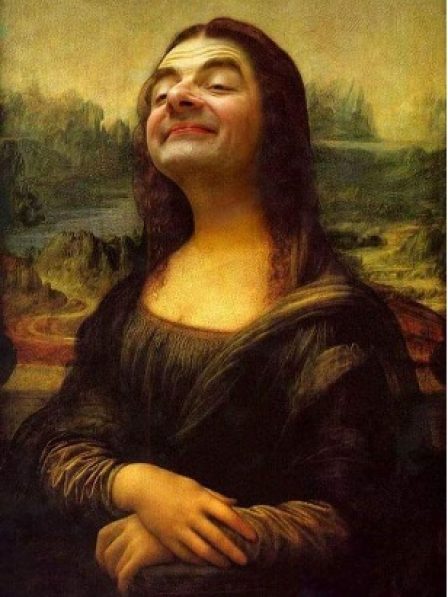 Tableau détourné de Mona Lisa avec Mister Bean et son nez