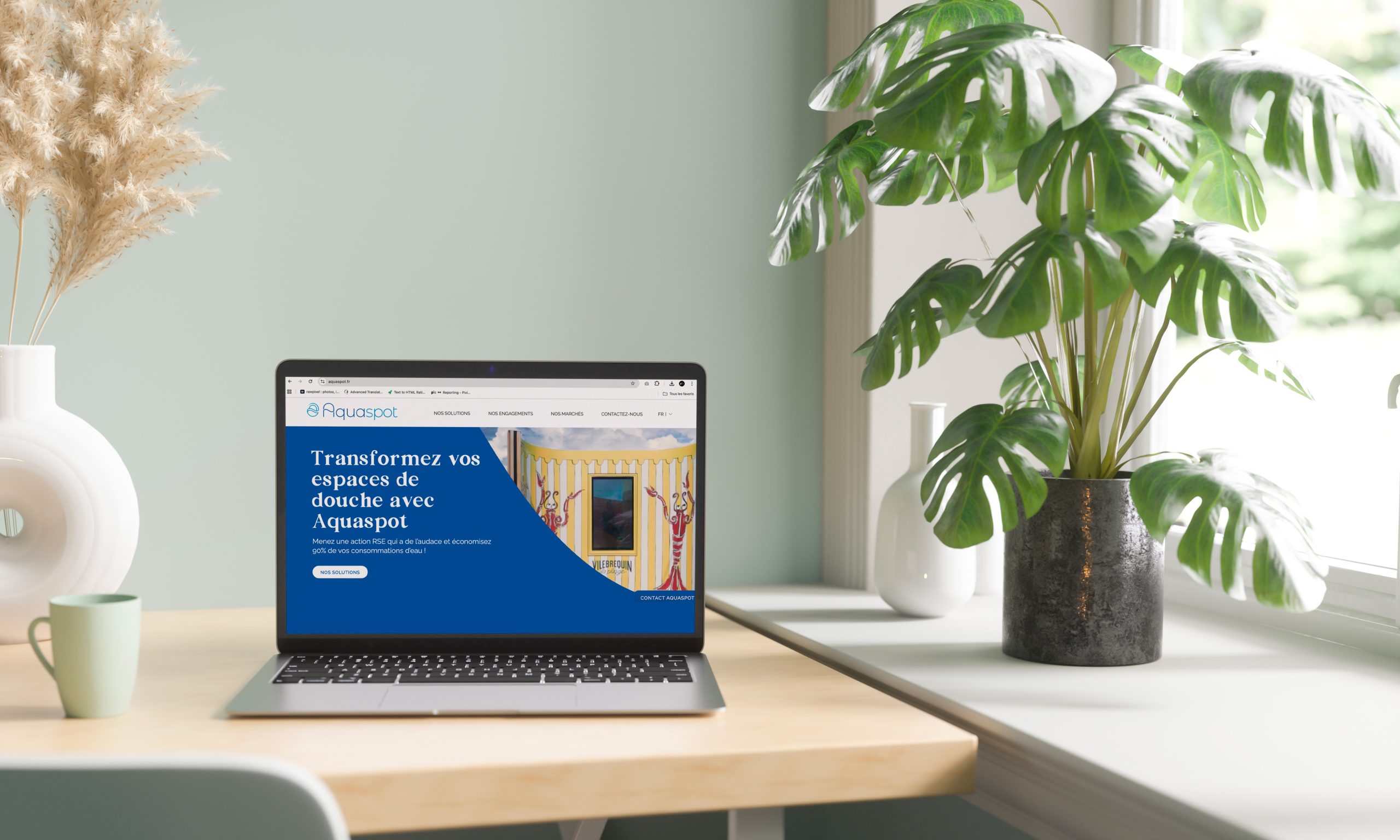 Site onepage Aquaspot réalisé par Pix Associates