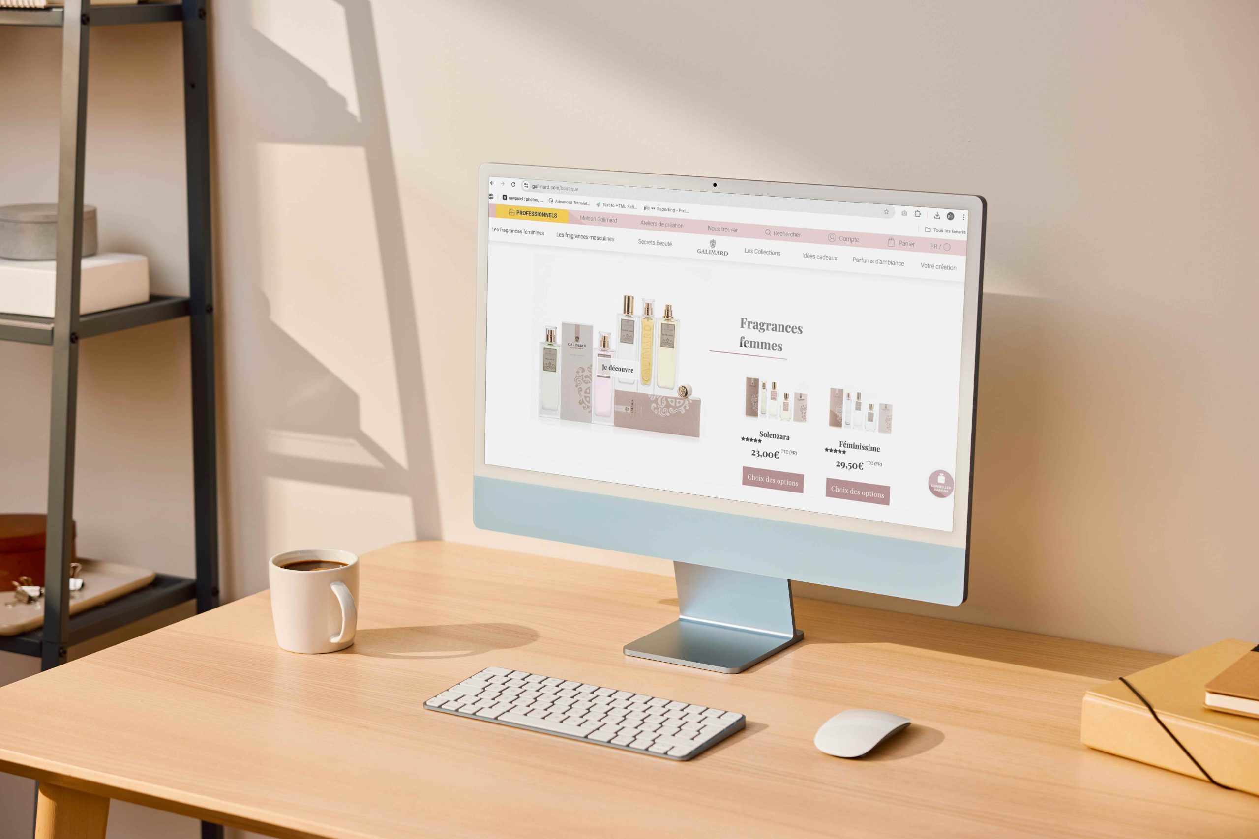 Boutique en ligne, site e-commerce de la Maison de Parfums Galimard à Grasse réalisé par Pix Associates