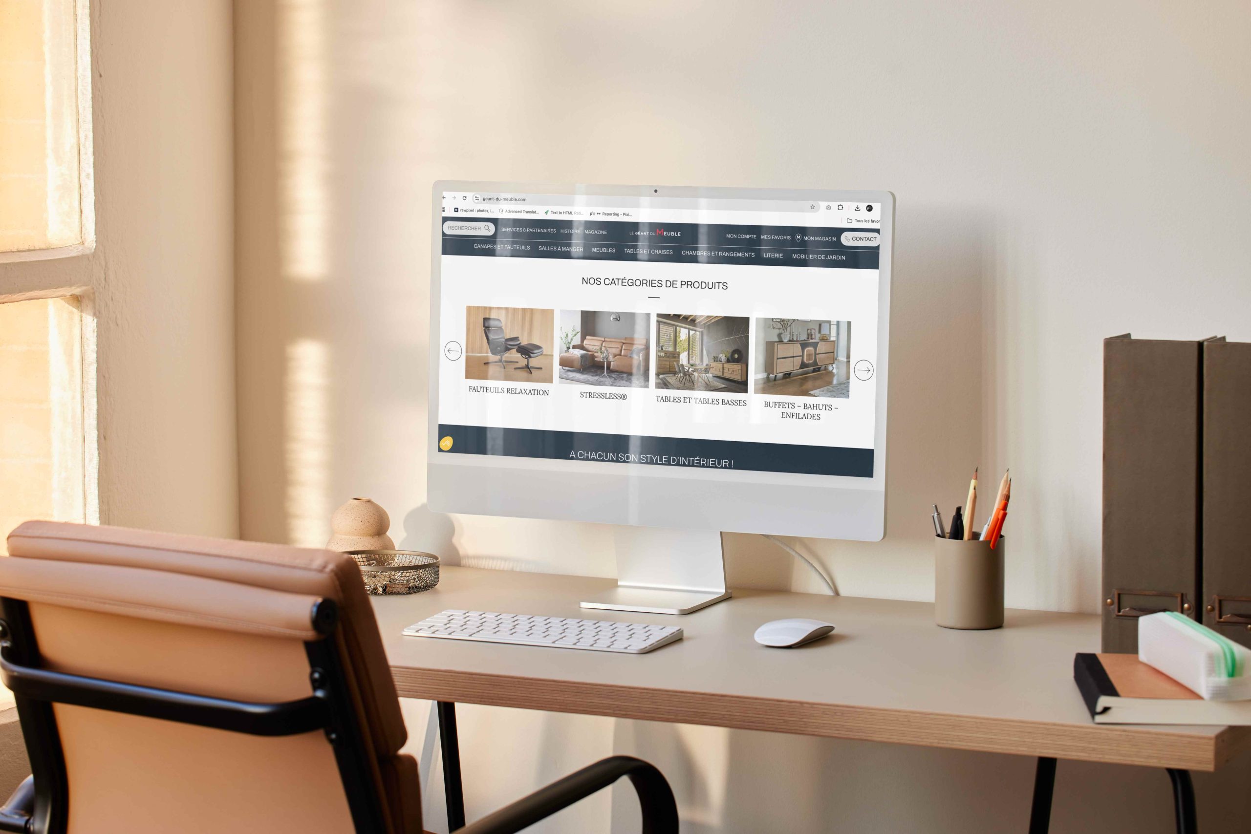 Site vitrine/catalogue du site internet Le Géant du meuble réalisé par Pix Associates